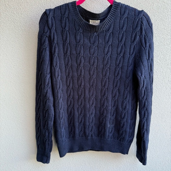 J. Crew  Plaited linen cotton cable-knit sweater - Picture 1 of 5